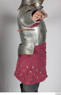  Photos Medieval Knight in plate armor 14 Historical Clothing Medieval Soldier plate armor red gambeson upper body 0009.jpg